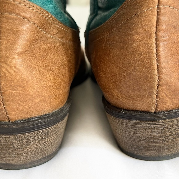 Western Cowgirl Boots. Brown & Teal. Excellent Condition. Size 7.5 CONCERTS! - Picture 10 of 13